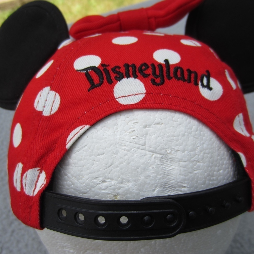 Disney Parks Minnie Mouse Ears Hat Youth Ball cap Bow Polka Dot Vacation - Picture 4 of 13